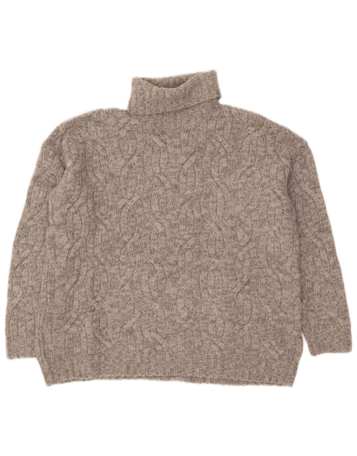 Marks & Spencer Damen-Pullover mit Rollkragen, übergroß, Größe UK 14, Mittelgrau