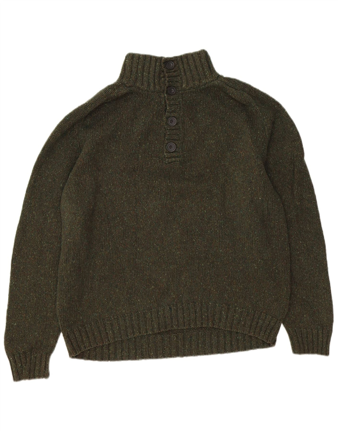 Eddie Bauer Herren-Pullover mit Knopfkragen, große Khaki-gefleckte Baumwolle