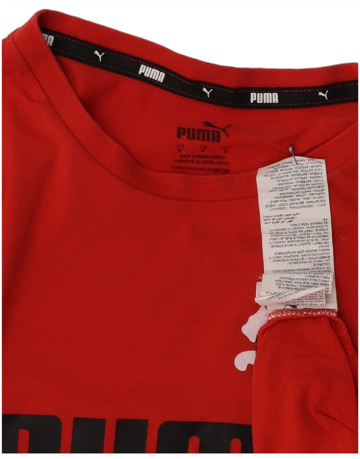 PUMA Herren Grafik T-Shirt Top Small Rot Baumwolle