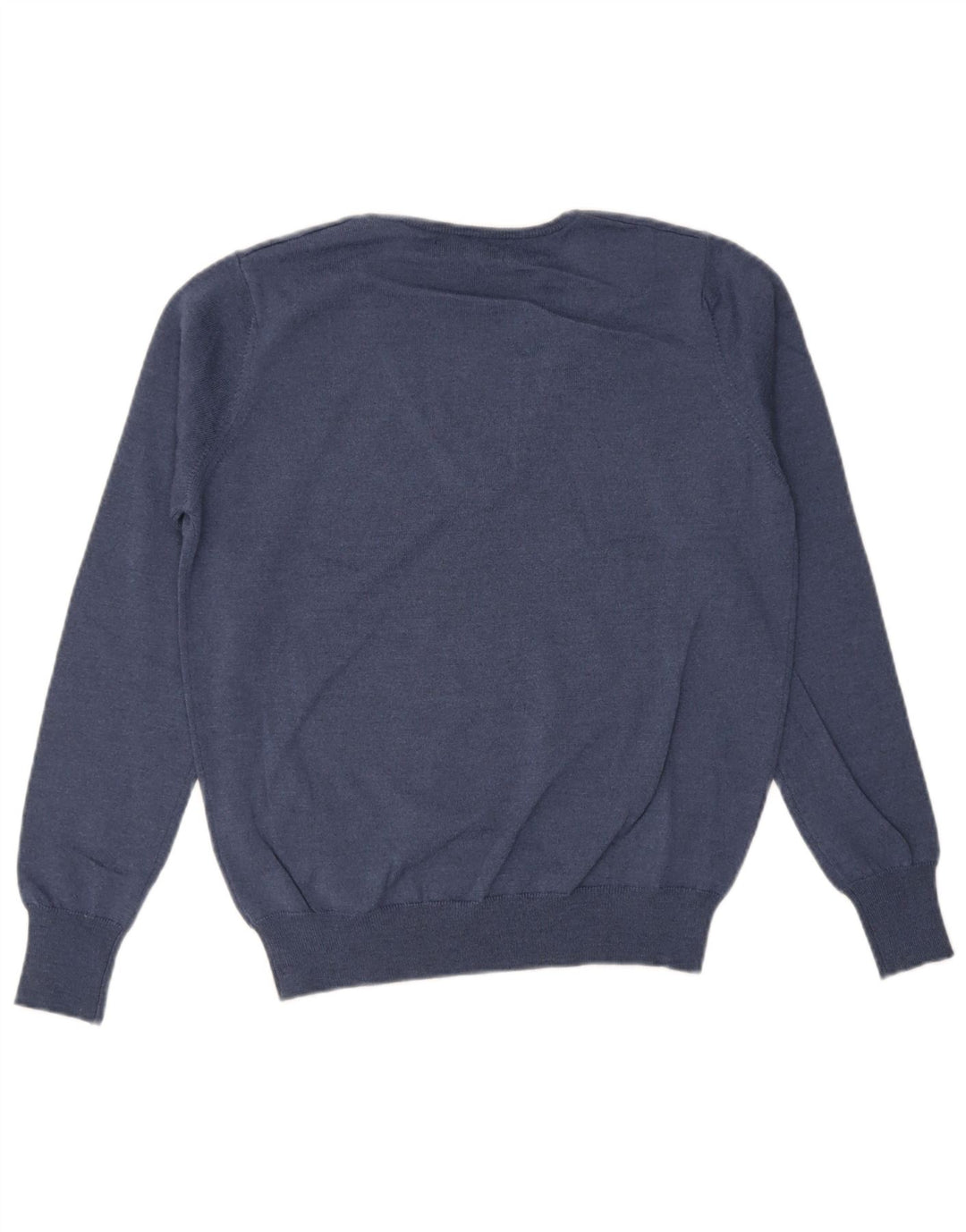 Trussardi Herren-Pullover mit V-Ausschnitt aus Schurwolle in mittlerem Marineblau