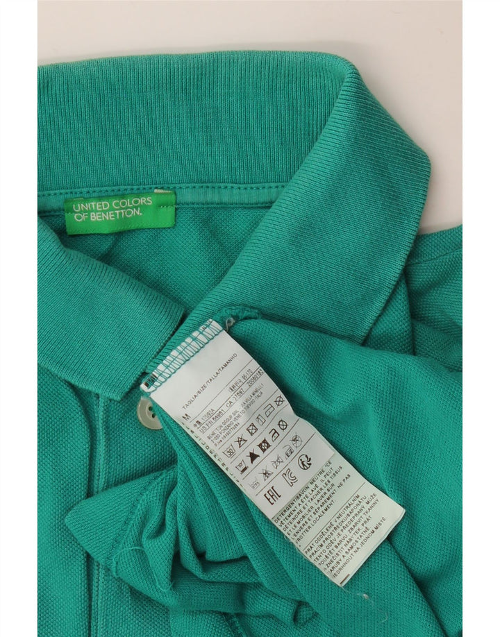 BENETTON Herren-Poloshirt aus mittelgrüner Baumwolle