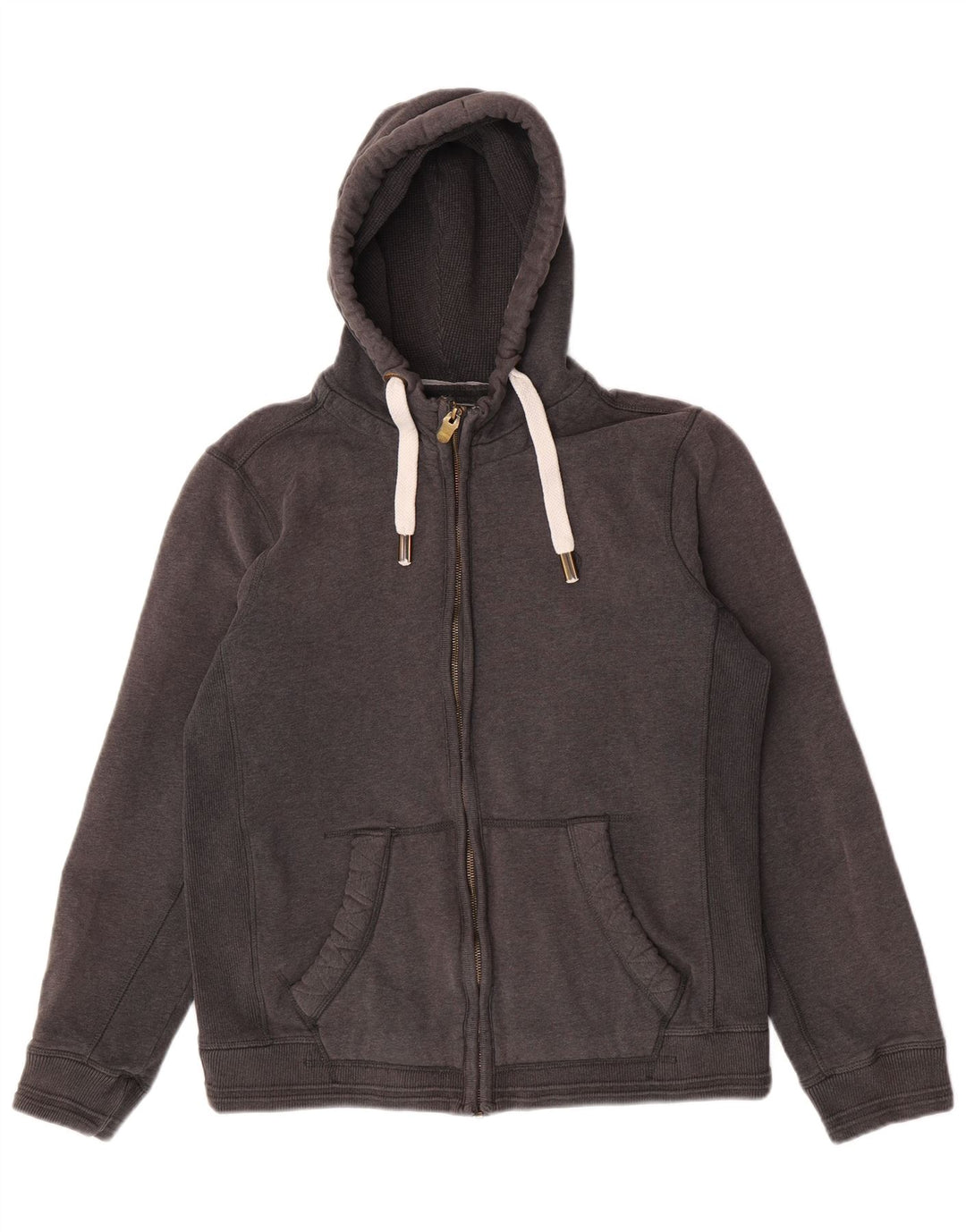Fat Face Herren-Kapuzenpullover mit Reißverschluss, groß, aus grauer Baumwolle