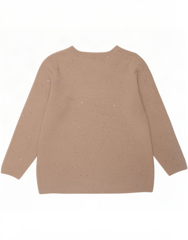 M&Co Damen-Pullover mit U-Boot-Ausschnitt, UK 18, XL, Beige, Acryl