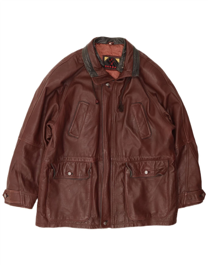SARDAR Herren Lederjacke UK 42 XL Braunes Leder