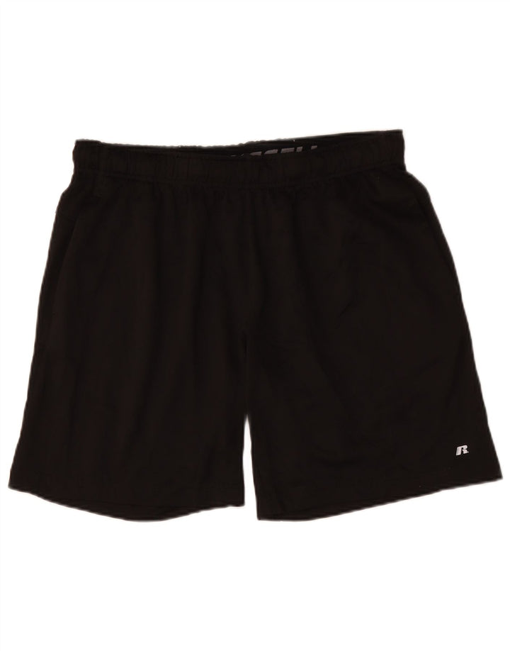 RUSSELL ATHLETIC Herren-Sportshorts, groß, schwarzes Polyester