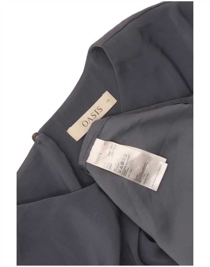 Oasis Ärmelloses Damen-Blusenoberteil UK 12 Mittelgraues Polyester