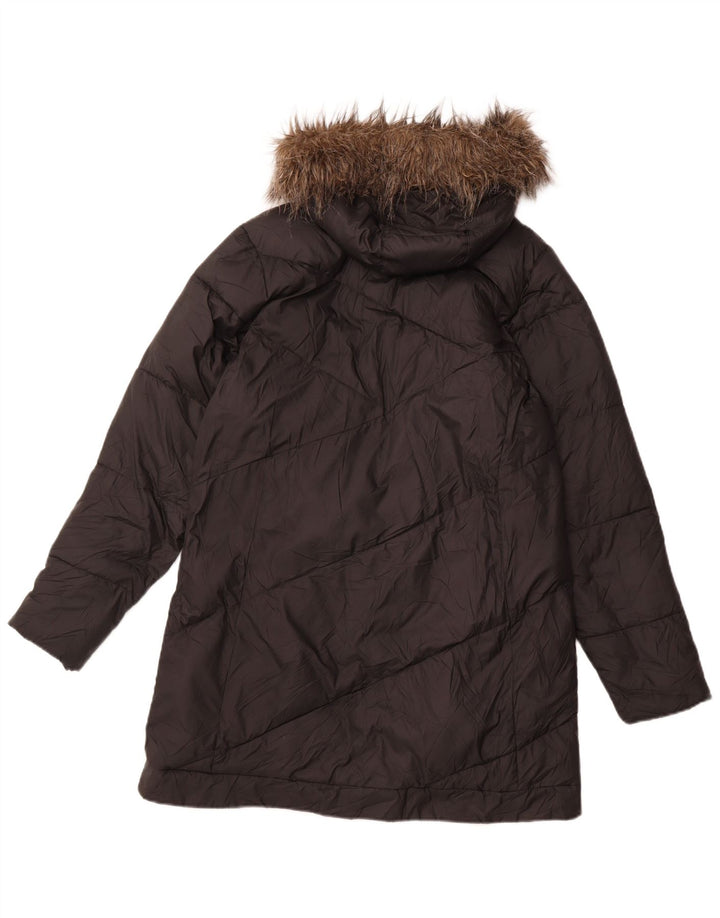 COLUMBIA Womens Hooded Padded Coat UK 16 Large Black Polyester