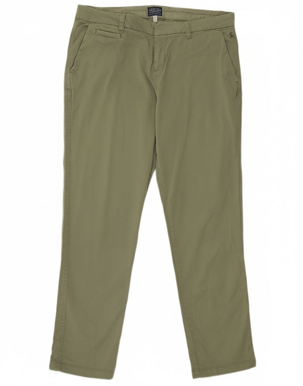 Joules Slim Chino-Hose für Damen, UK 14, Größe L, W34, L28, Grün, Baumwolle