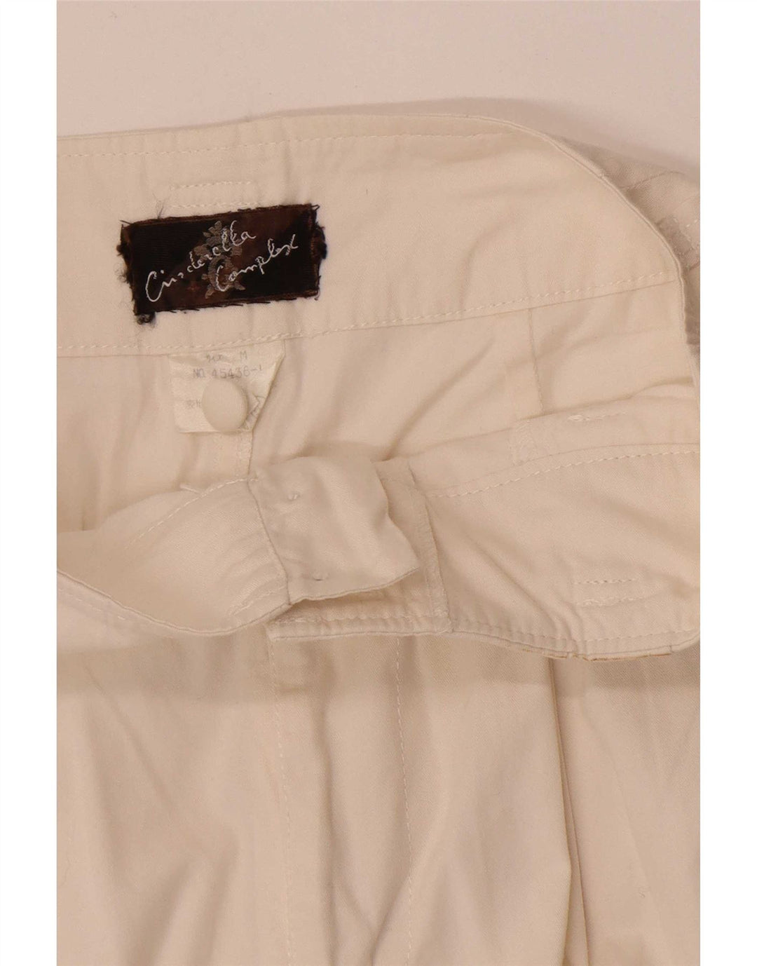 Vintage Damen Chino-Shorts mit hoher Taille, mittelgroß, W28, gebrochenes Weiß