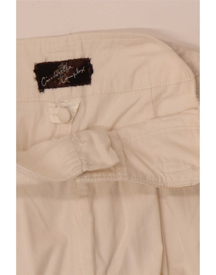 Vintage Damen Chino-Shorts mit hoher Taille, mittelgroß, W28, gebrochenes Weiß