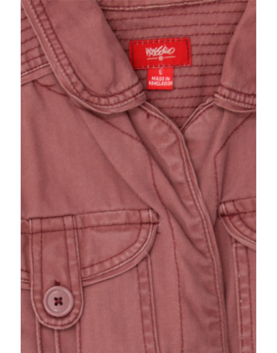 MOSSIMO Womens Crop Bomber Jacket UK 14 Large Pink Cotton Vintage Mossimo and Second-Hand Mossimo from Messina Hembry 