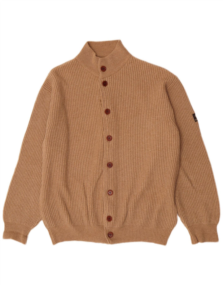 Navigare Herren-Strickjacke, groß, beige Lammwolle