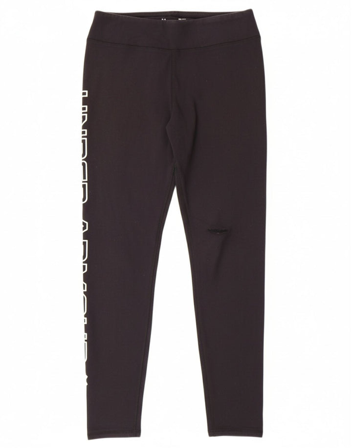 UNDER ARMOUR Womens Fitted Graphic Leggings UK 12 Medium Navy Blue