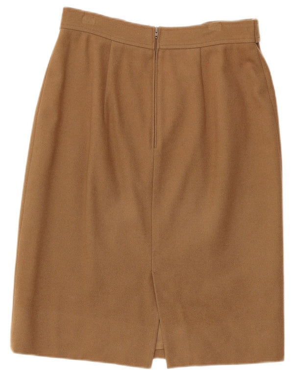 Gianfrediani Damen Bleistiftrock mit hoher Taille IT 44 Medium W26 Beige Kaschmir