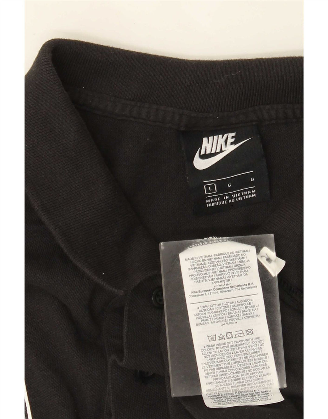 Nike Herren-Poloshirt, groß, aus schwarzer Baumwolle