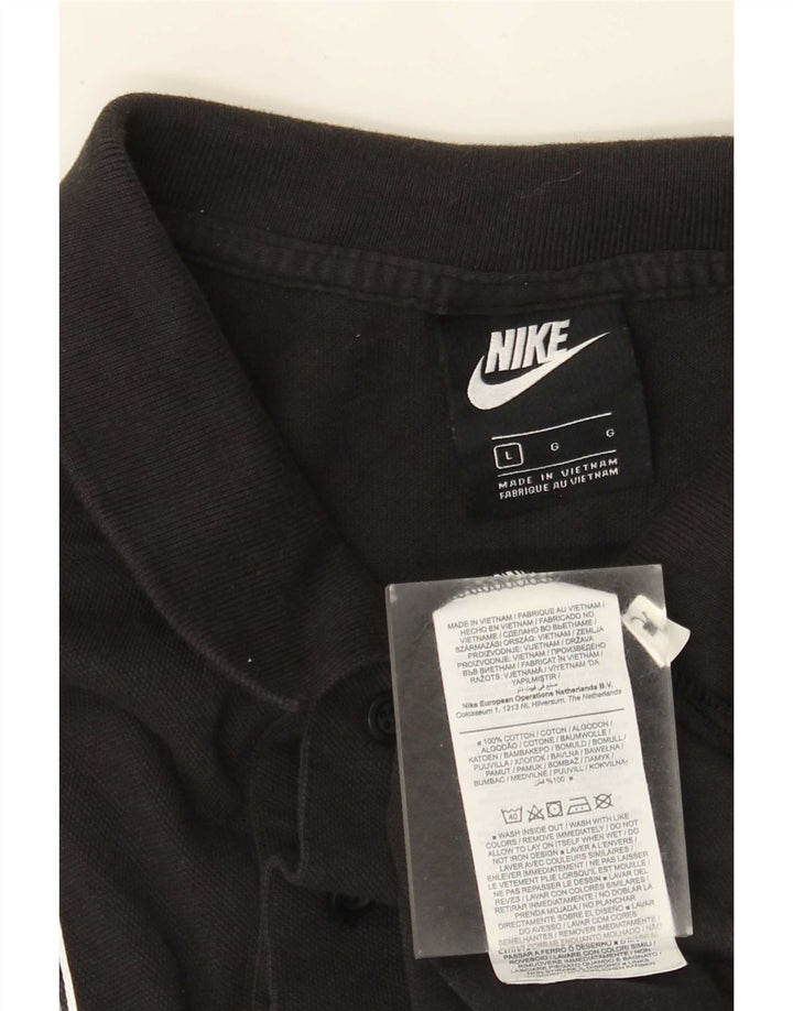 Nike Herren-Poloshirt, groß, aus schwarzer Baumwolle