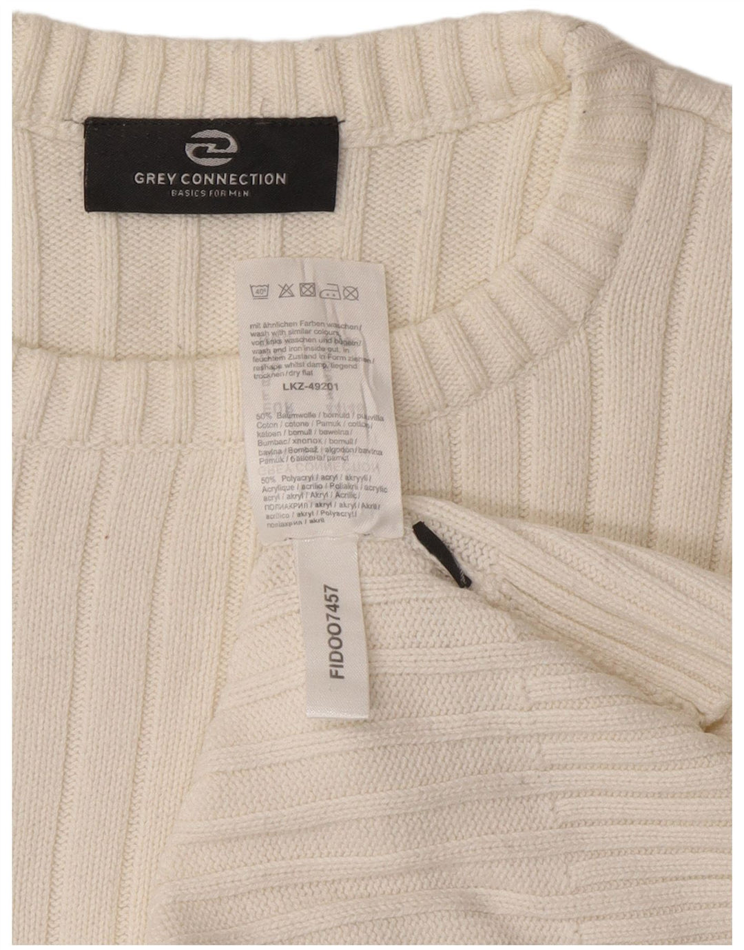 Vintage Herren Pullover mit Rundhalsausschnitt, kleine weiße Baumwolle
