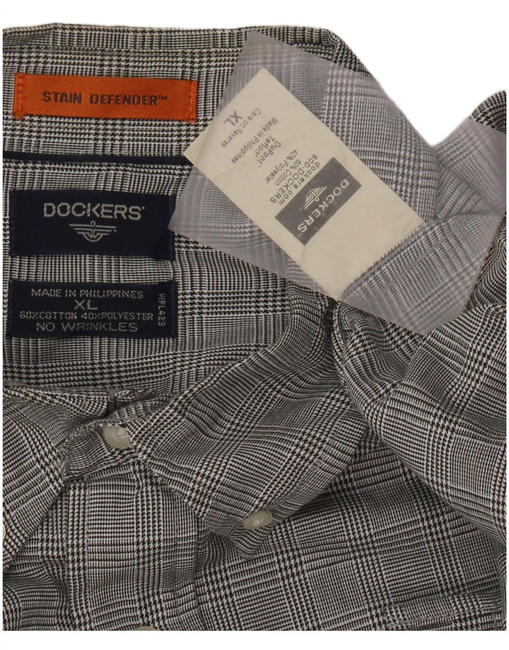 DOCKERS Herren Stain Defender Hemd XL grau kariert Baumwolle