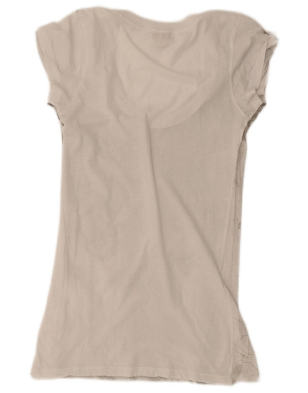 Diesel Womens Graphic T-Shirt Top UK 2 2XS Weiß geblümt