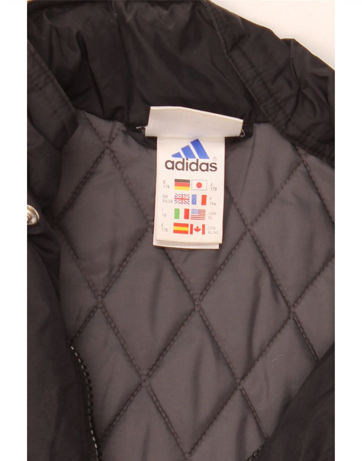 Adidas Jungen Graphic Wattierter Mantel 15-16 Jahre Schwarzes Polyamid