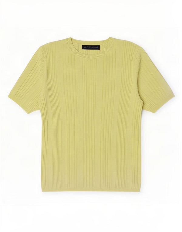 Marks & Spencer Womens Boat Neck Jumper Sweater UK 12 Medium Yellow
