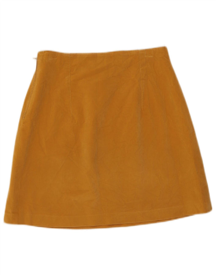 Vintage Damen Velour Minirock W26 Klein Gelb