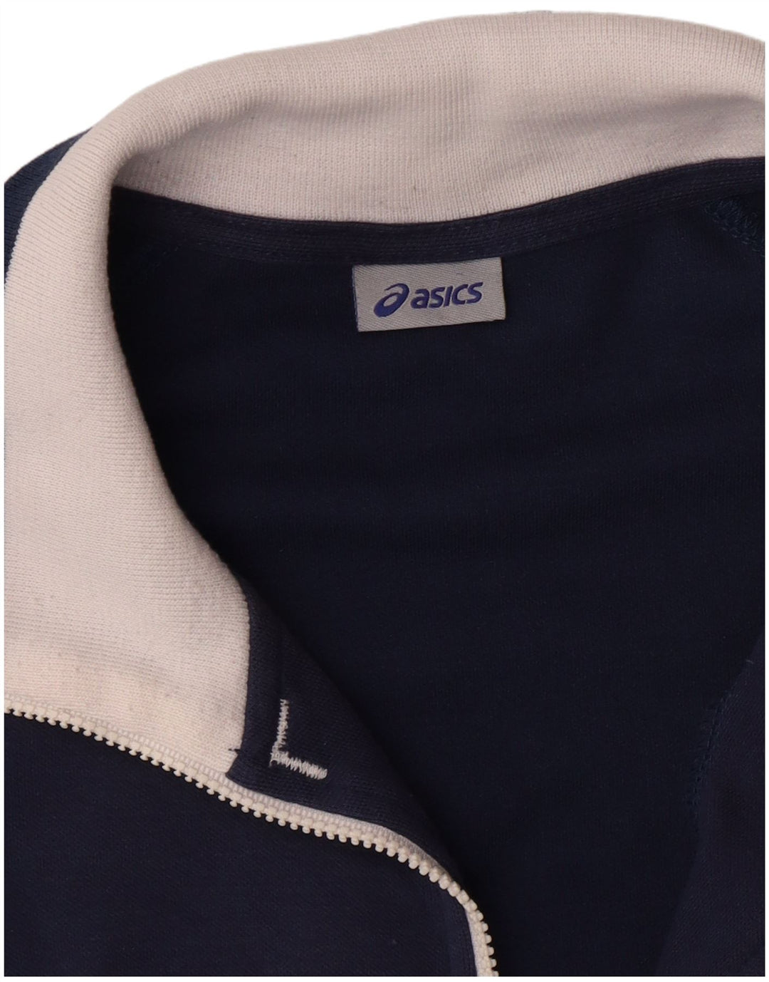 ASICS Herren-Trainingsanzugoberteil, Jacke, 2XL, marineblau, Colourblock-Baumwolle