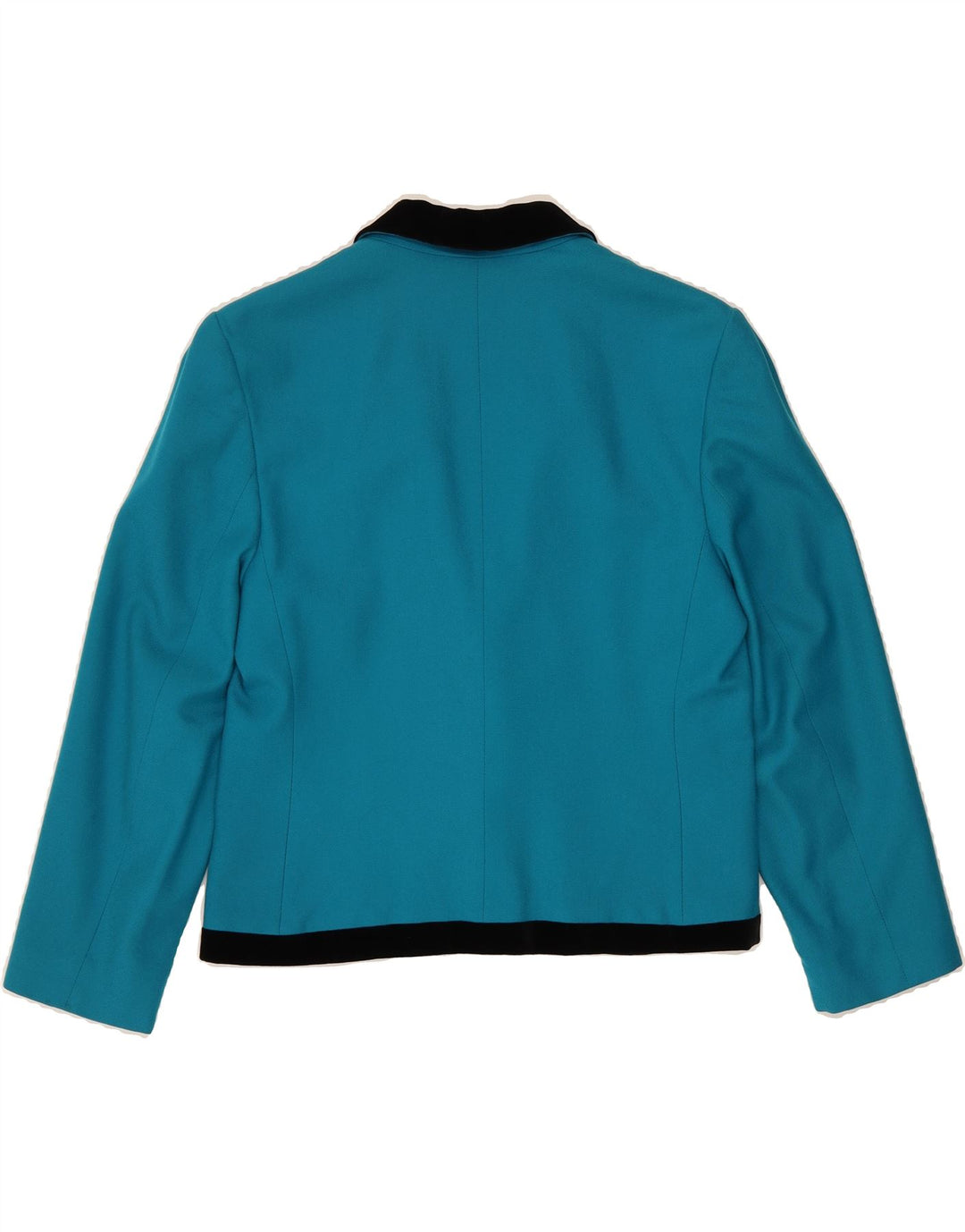 LOUIS FERAUD Womens Crop 1 Button Blazer Jacket UK 16 Large  Blue New Wool Vintage Louis Feraud and Second-Hand Louis Feraud from Messina Hembry 