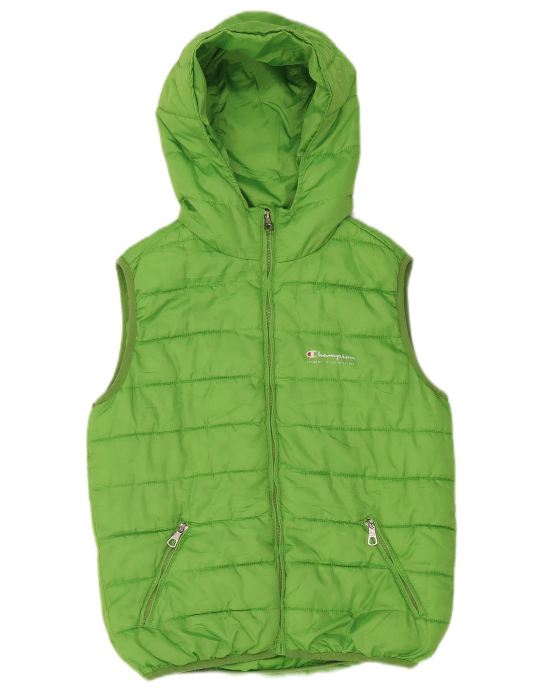 Champion Wattierte Weste mit Kapuze für Jungen, 9–10 Jahre, grünes Polyester