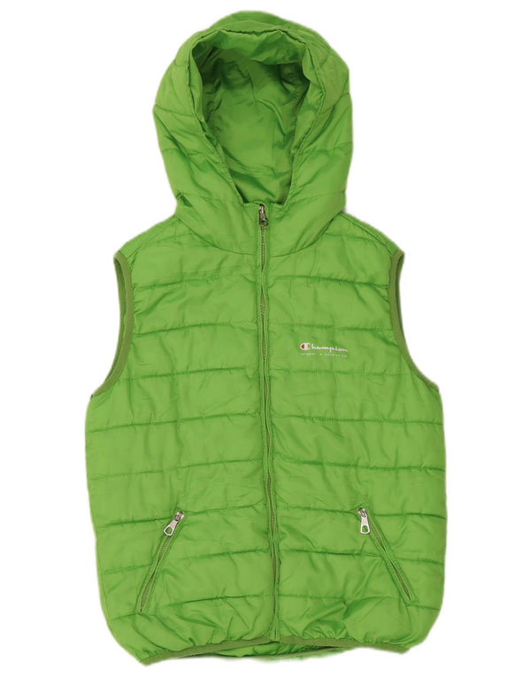 Champion Wattierte Weste mit Kapuze für Jungen, 9–10 Jahre, grünes Polyester