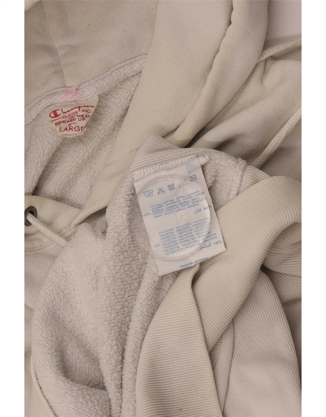 Champion Reverse Weave Kapuzenpullover für Herren, groß, aus weißer Baumwolle