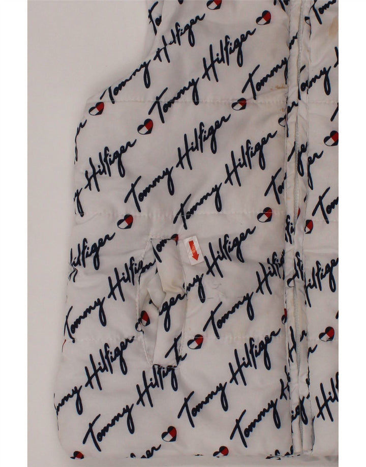 TOMMY HILFIGER Steppweste mit Grafik für Mädchen, 3–4 Jahre, weißes Polyester
