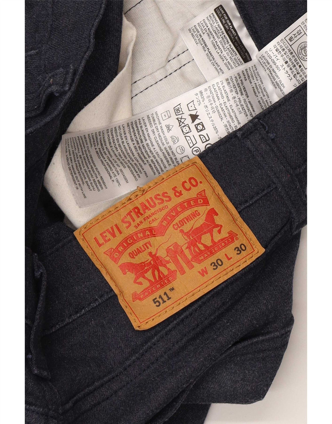 Levi's Damen 511 Slim Jeans W30 L30 marineblaue Baumwolle
