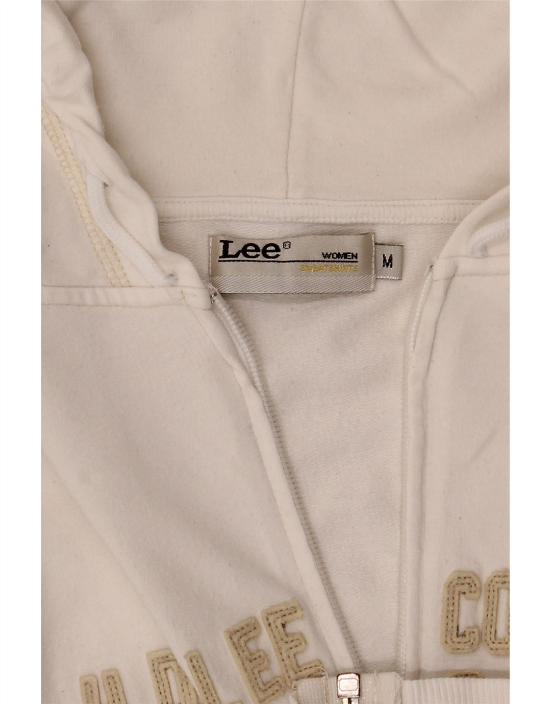 Lee Womens Graphic Zip Hoodie Pullover UK 10 Small Weiß