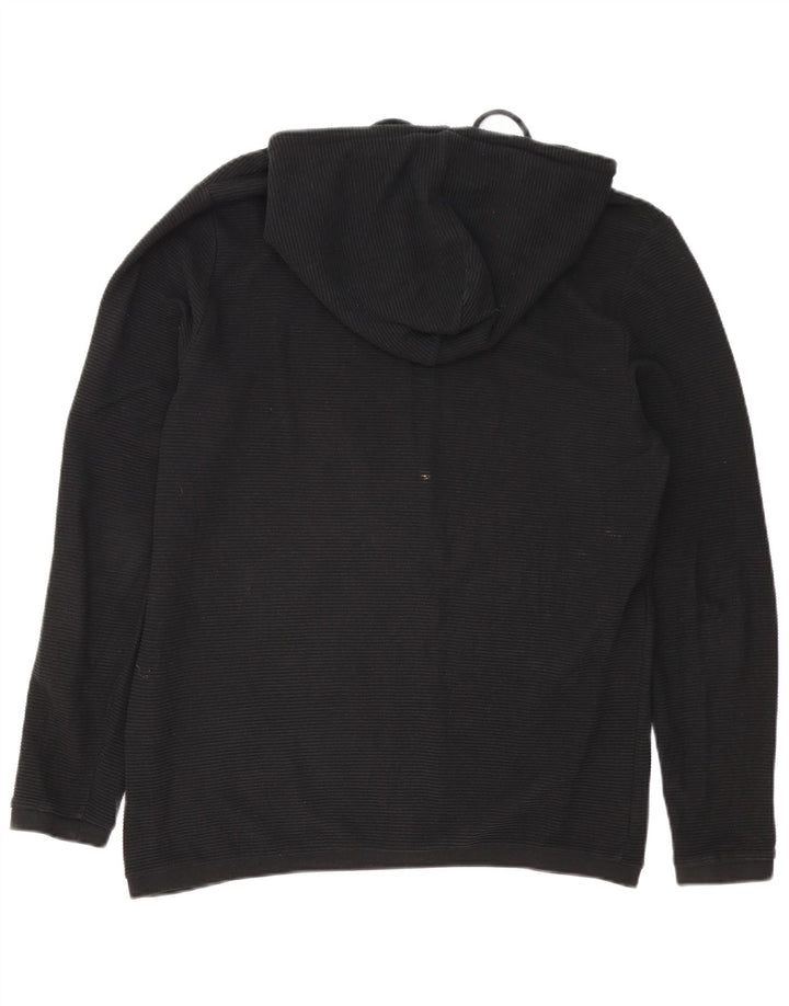PIAZZA ITALIA Herren-Kapuzenpullover mit normaler Passform und Reißverschluss, Größe L, Schwarz