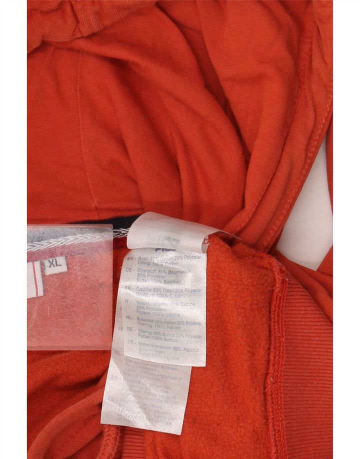 FILA Herren Graphic Hoodie Pullover XL Orange Baumwolle