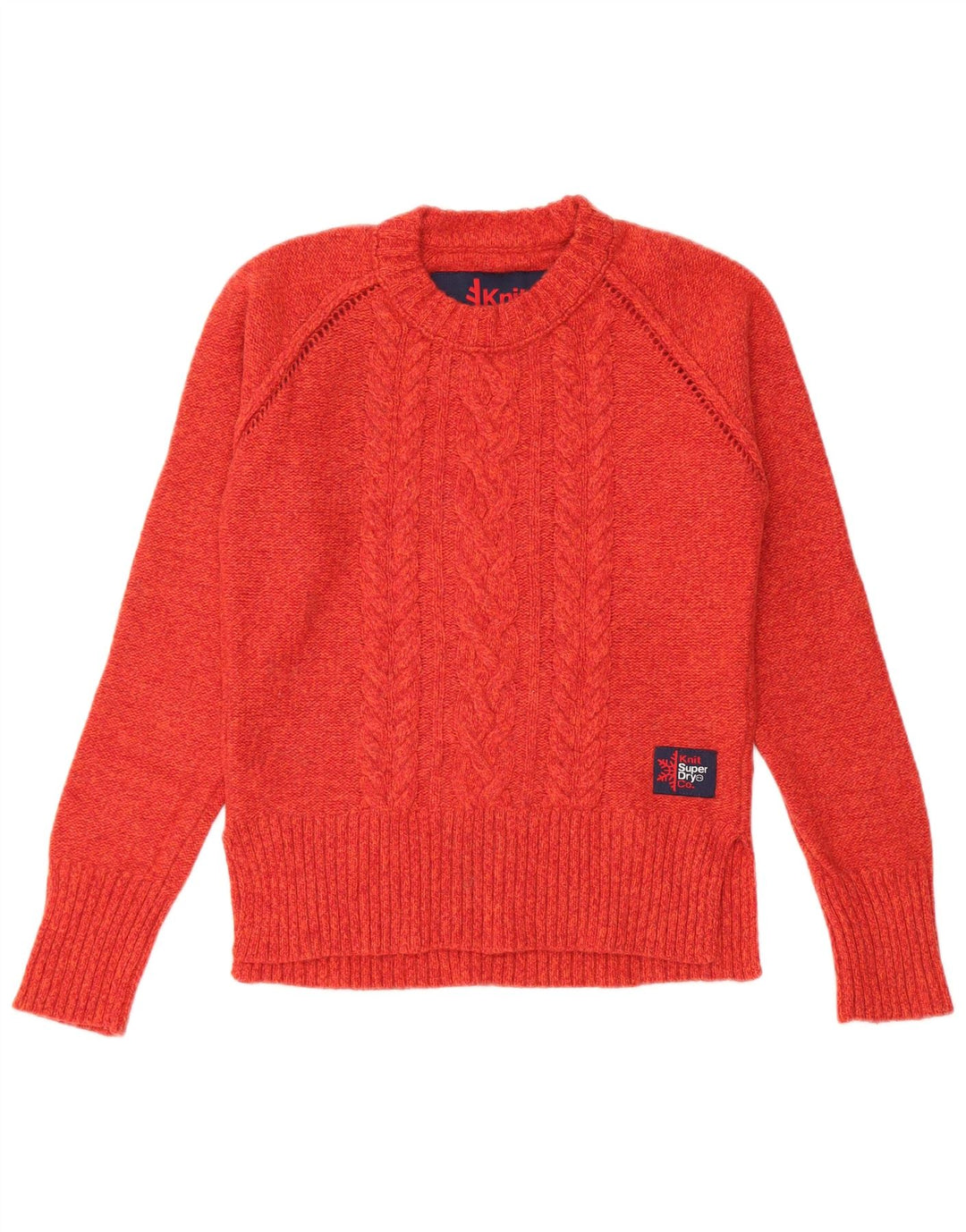 Superdry Damen-Pullover mit Rundhalsausschnitt, UK 10, kleine rote Wolle
