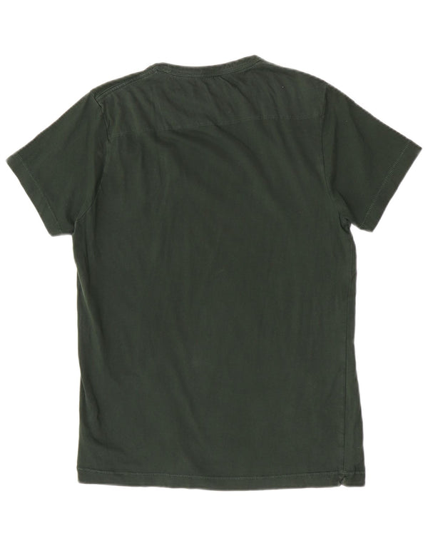 French Connection Damen T-Shirt Top UK 12 Mittelgrüne Baumwolle