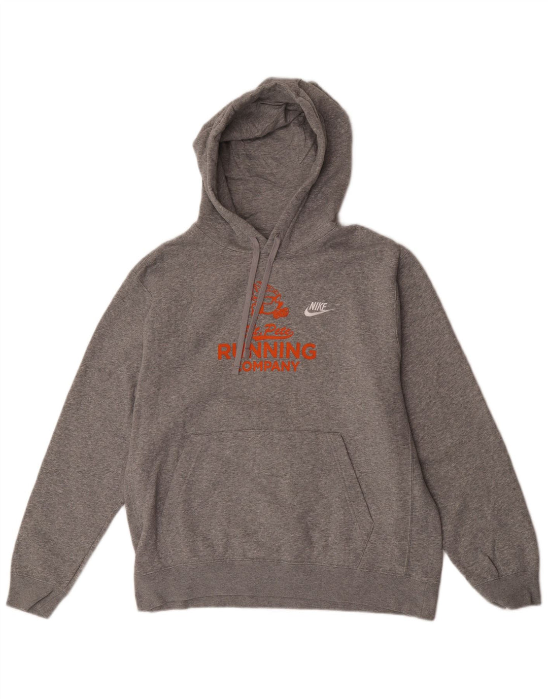 Nike Herren-Kapuzenpullover mit Grafik, groß, graue Baumwolle