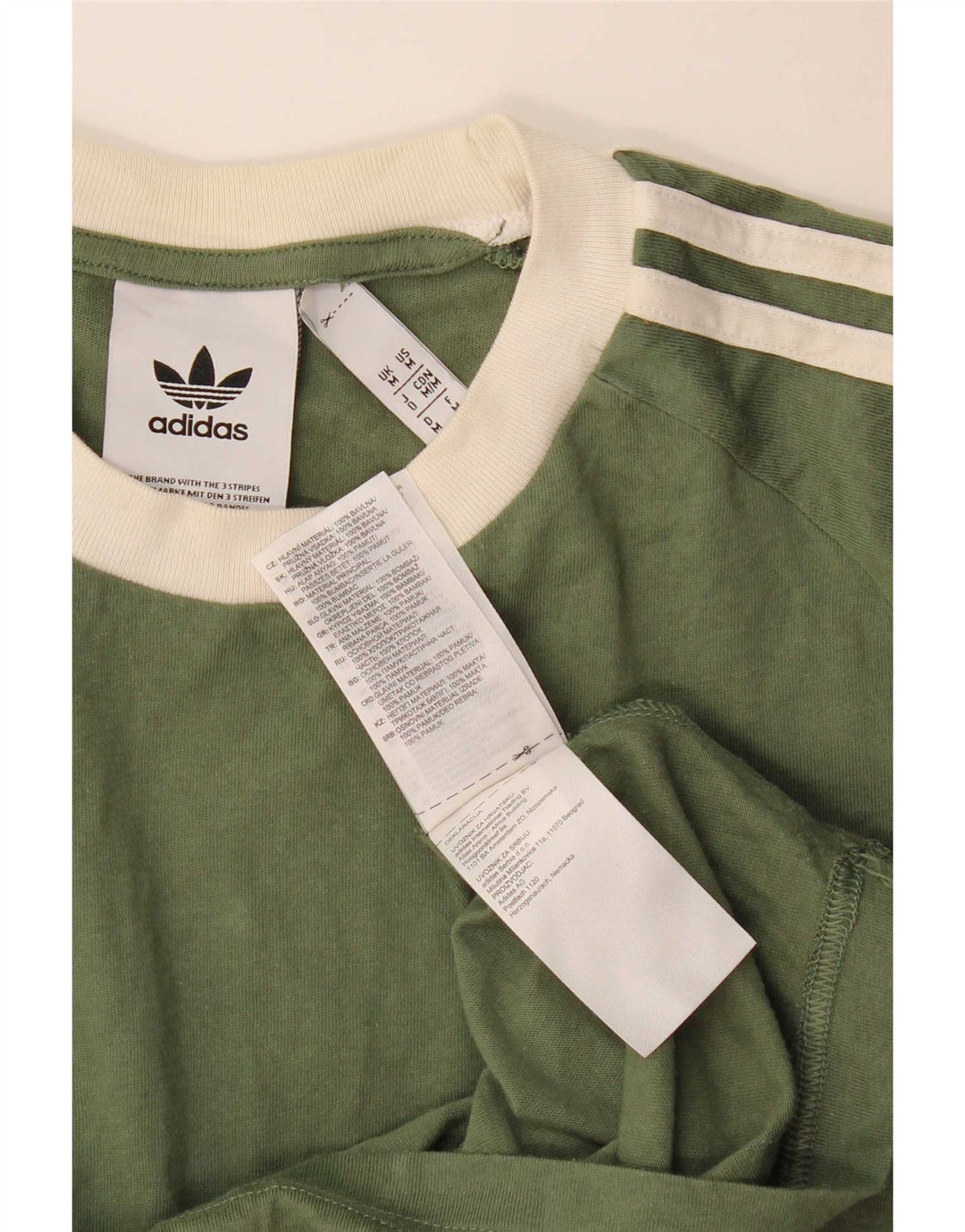 Adidas Herren T-Shirt Top Mittelgrüne Colourblock-Baumwolle