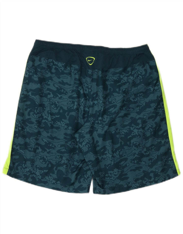 Nike Herren Dri Fit Sportshorts, großes, blaues Camouflage-Polyester