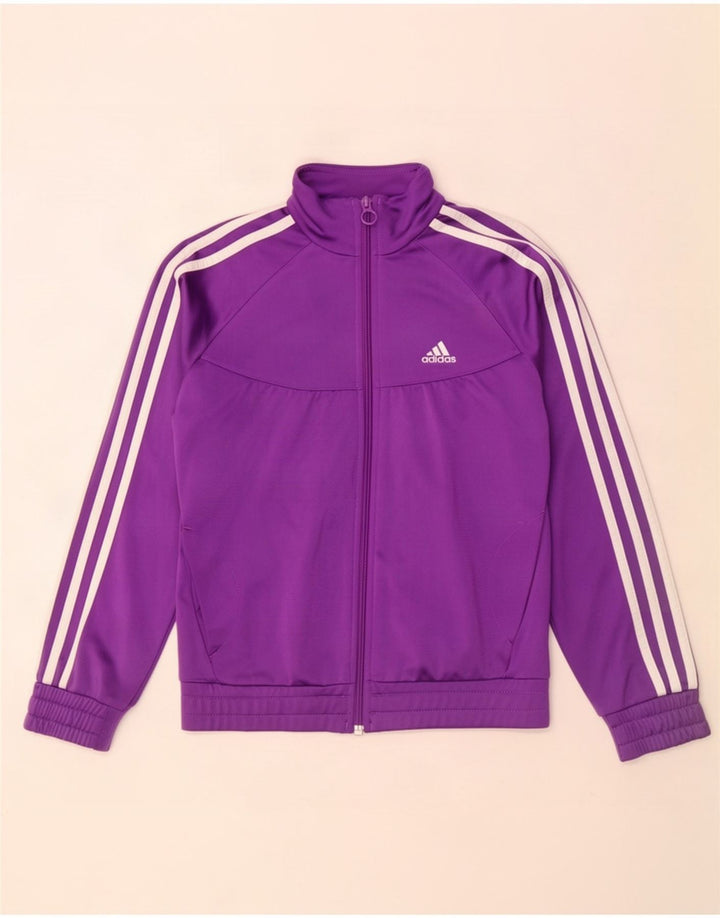 Adidas Mädchen Trainingsanzug Top Jacke 11-12 Jahre Lila Polyester
