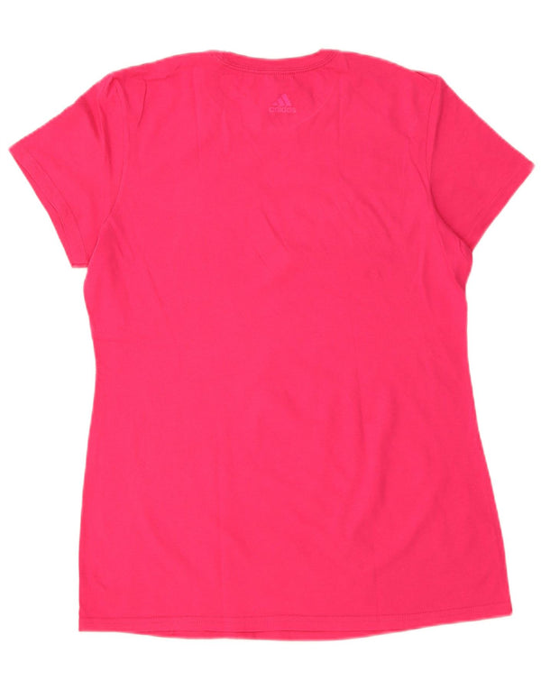 Adidas Damen Grafik T-Shirt Top UK 16 Large Pink