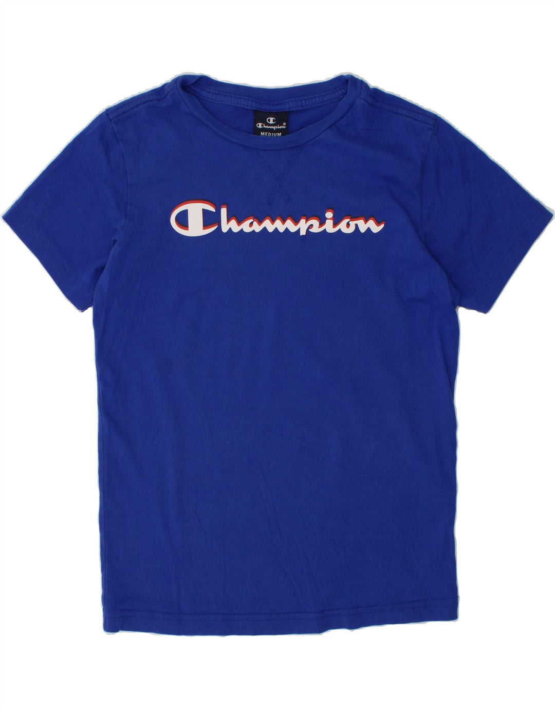 CHAMPION Boys Graphic T-Shirt Top 9-10 Years Medium  Blue Cotton Vintage Champion and Second-Hand Champion from Messina Hembry 