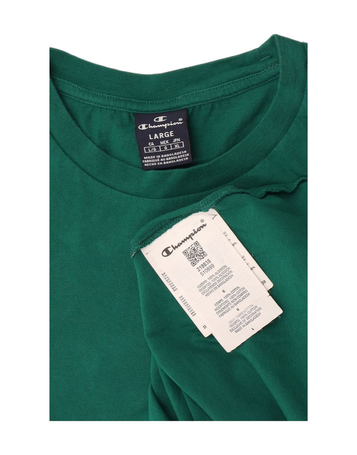 Champion Herren T-Shirt Top Large Grün Baumwolle