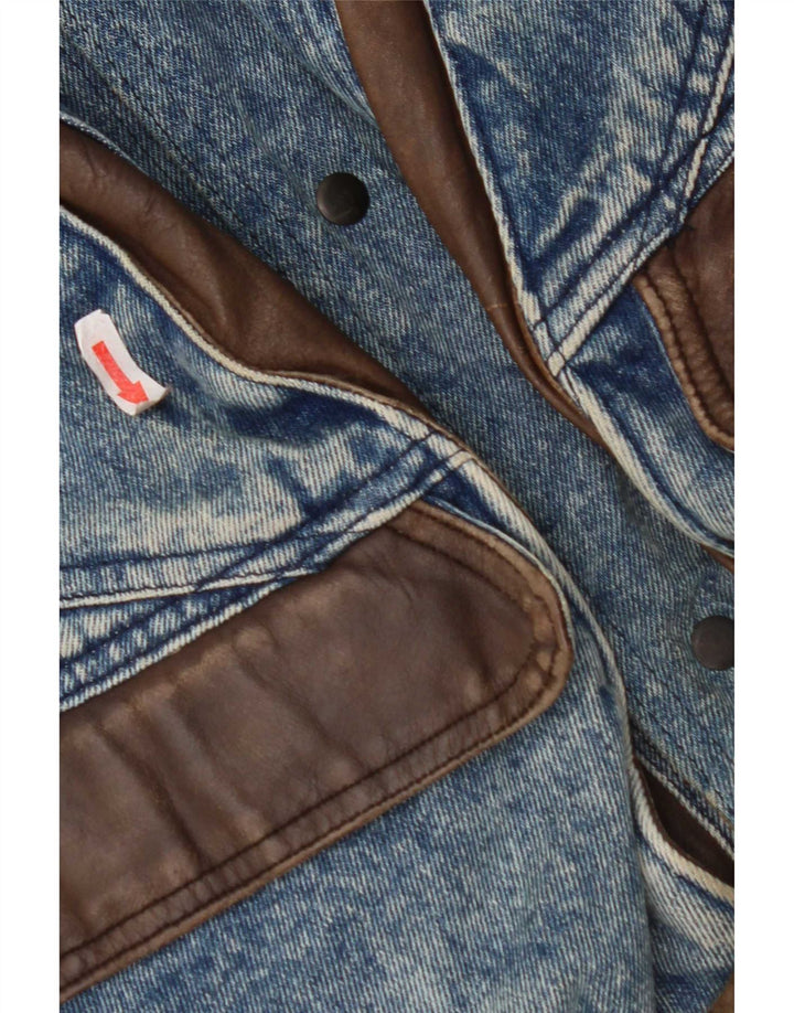 Vintage Herren Wende-Jeansjacke IT 50 Großes blaues Leder