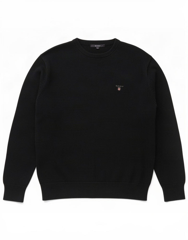 Gant Herren-Pullover mit Rundhalsausschnitt, mittlere marineblaue Baumwolle
