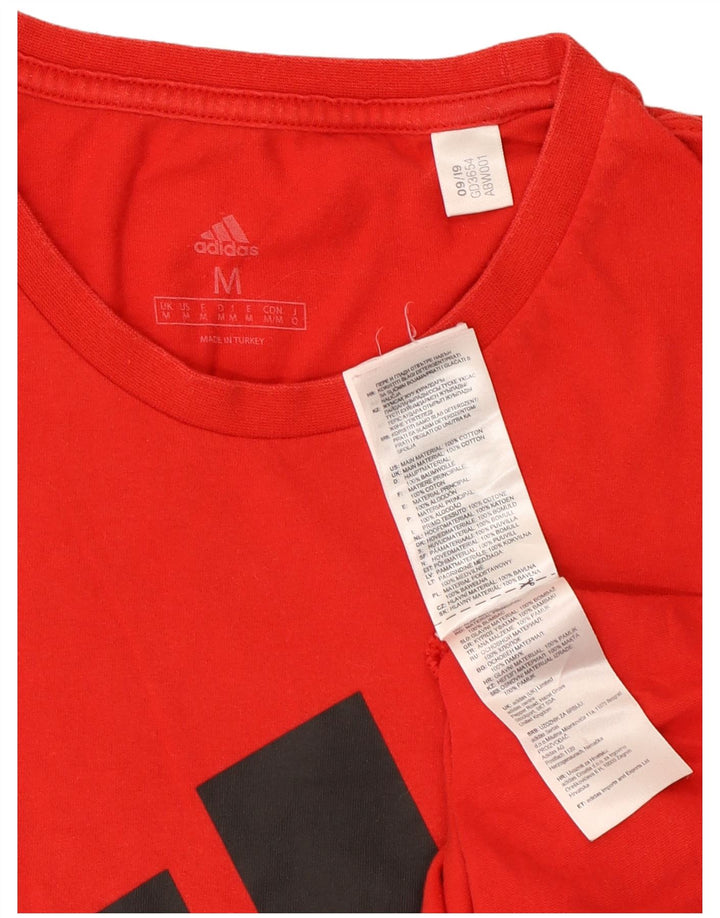 Adidas Herren Grafik-T-Shirt aus mittelroter Baumwolle