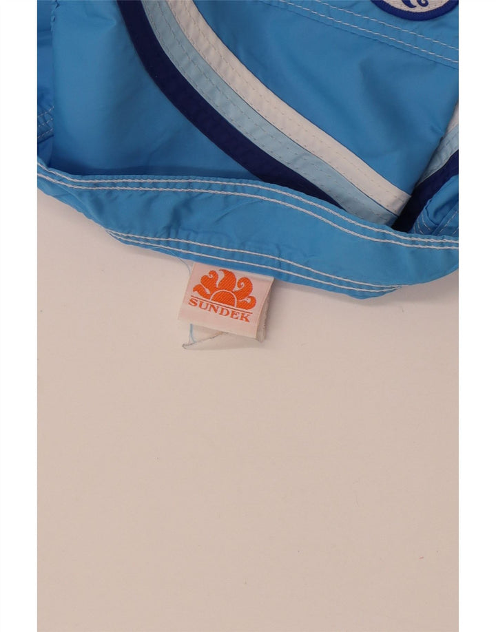 Sundek Herren-Badeshorts aus mittelblauem Colourblock-Nylon