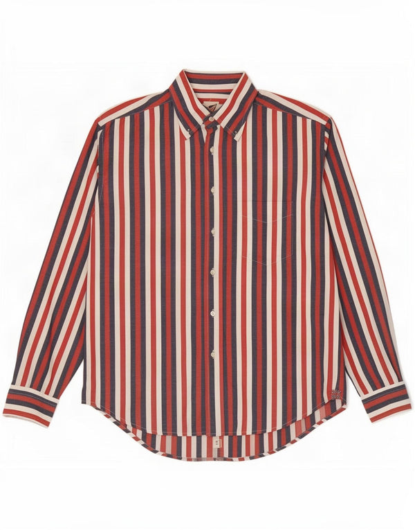 Vintage Mens Shirt Large Multicoloured Striped Cotton